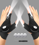 LED Flashlight Gloves, Fathers Day Dad Gifts from Daughter Son Wife, Gift for Men Boyfriend Husband Him Birthday Christmas, Cool Gadget Finger Lights Waterproof for Camping Fishing Repairing (Black)