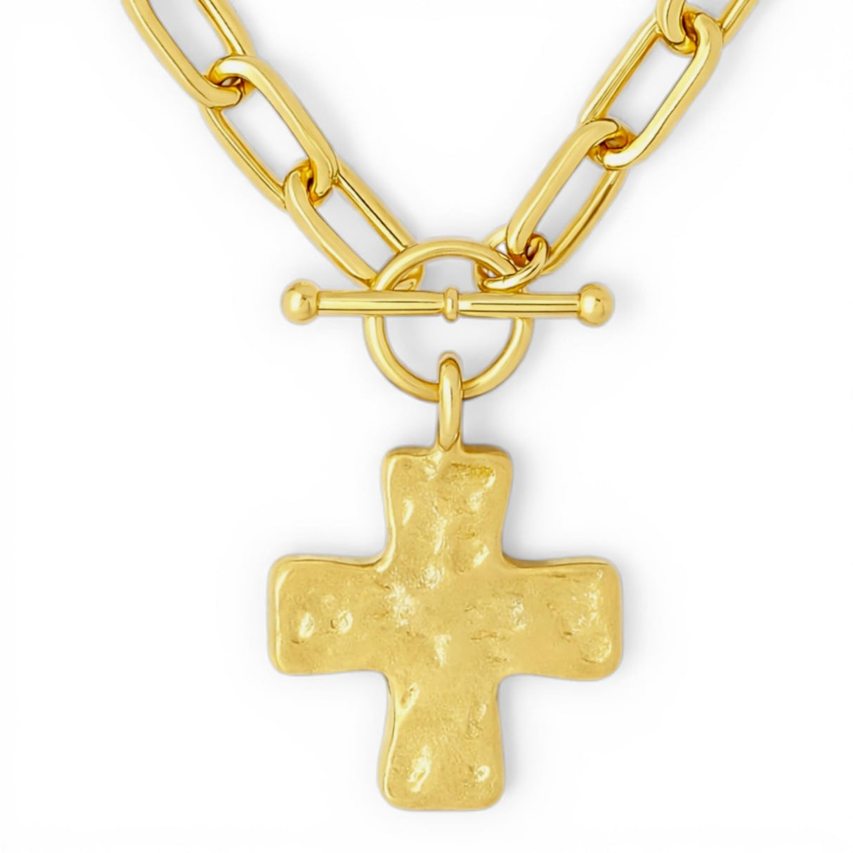 Wine Wear Chunky Gold Chain Necklace for Women, Link Charm Necklace with Toggle Clasp, Statement Layering Jewelry