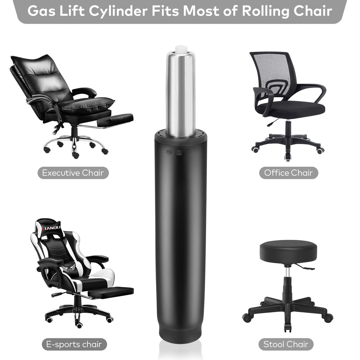 DOZYANT Gas Lift Cylinder Replacement,Hydraulic Pneumatic Shock Piston Heavy Duty (450 lbs) Universal Size Fits Most Executive Office Chairs, Highest End Class 4
