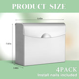 Tioncy 4 Pcs Sanitary Napkin Disposal Receptacle Stainless Steel Sanitary Napkin Receptacle Wall Mounted Tampon Disposal Bin Waste Tampon Holder Feminine Hygiene Container (Silvery White)