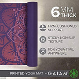 Gaiam Yoga Mat - Premium 6mm Print Extra Thick Non Slip Exercise & Fitness Mat for All Types of Yoga, Pilates & Floor Workouts (68"L x 24"W x 6mm Thick)