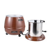 SYBO SB-6000-1G Commercial Grade Soup Warmer Kettle with Hinged Lid and Detachable Stainless Steel Insert Pot for Restaurant and Big Family, 10.5 Quarts, Ochre