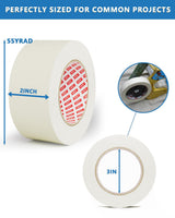 SWRT Masking Tape 2 Inch x 55 Yards, Masking Tape Bulk 10 Rolls (550 Yards Total), White Masking Tape for Painting, Fuse & Perler Beads Art Craft, Clean Removal