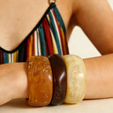 Dormklss 5 PCS Acrylic Resin Bracelet Set For Women Chunky Bangle Bracelets