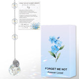 Althgr Miscarriage Memorial Suncatcher Gifts for Mothers Dad, Handmade Forget Me Not Baby's Breath Pressed Flower Miscarriage Ornament, Bereavement Remembrance Gift for Loss of Baby (Blue White)