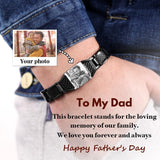 Luxladis Personalized Photo Bracelet for Men Customized Picture Bracelet Gift for Dad Husband Brother Fathers Day (Black)