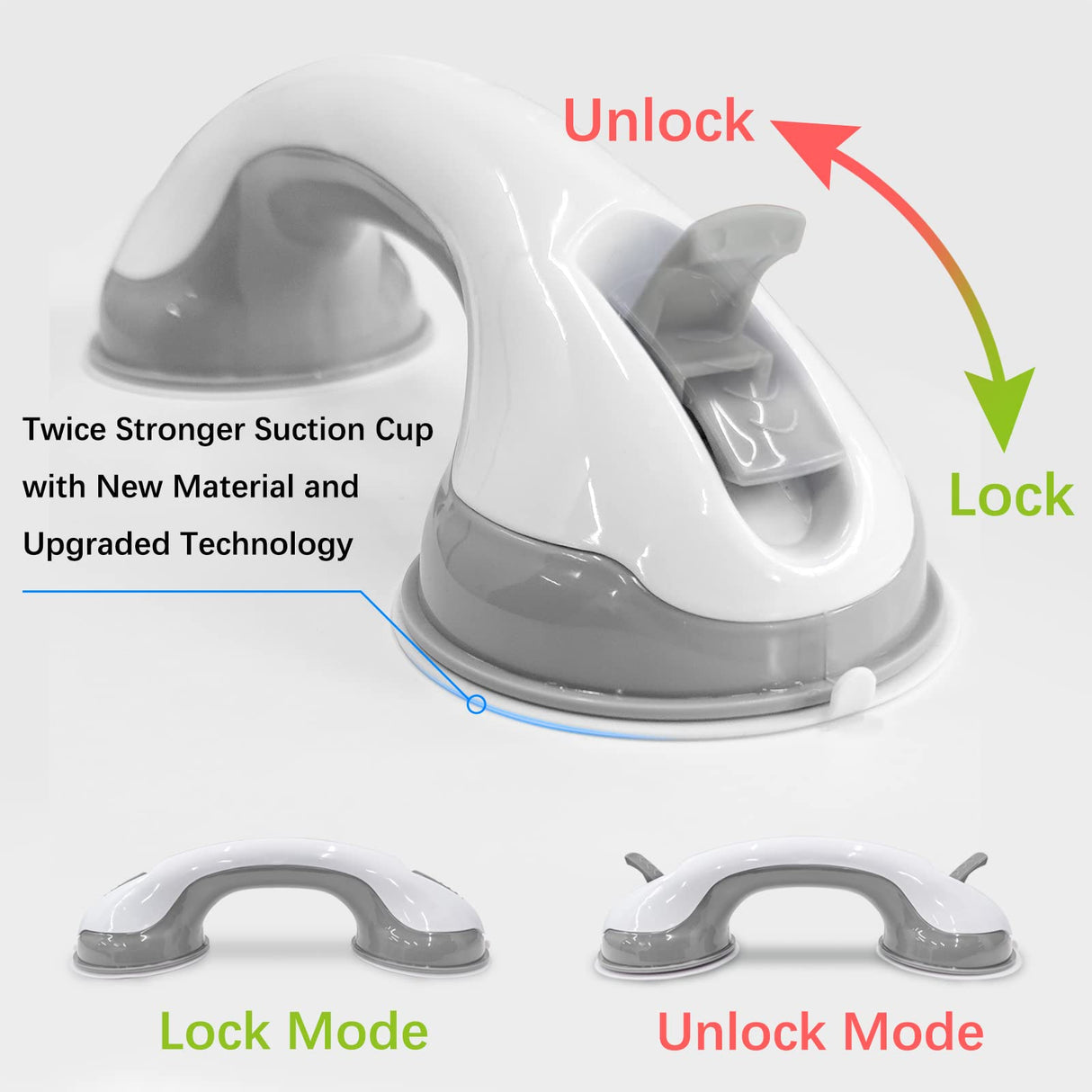 NL'AAHCÉ Grab Bars for Shower Heavy-Duty (2Pack) 12-Inch ADA Compliant Grab Bar for Seniors Shower Handles for Elderly Suction Handicap Safety Handrail for Bathroom Bathtubs Toilet Tiles Glass