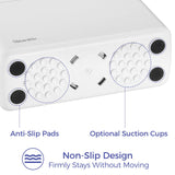 Stardrix Countertop Paper Towel Dispenser, White Hand Towel Holder for Multifold/C-Fold/Z-Fold Towels, Spring Loaded Single Sheet Dispensing, Non-Slip Base, Compact Design for Home or Commercial