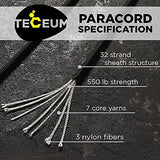 TECEUM 5/32" Paracord Rope 1000 – 1000ft / 200ft / 100ft / 50ft – Tactical Parachute Cord 4mm – 45+ Colors – Nylon String for Survival & Camping Gear – Stripe Cord for Survival – Utility Rope