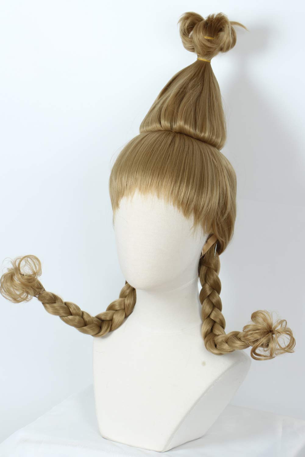 Linfairy Christmas Girl Wig with Wire Braids Halloween Cosplay Costume Wig for Women