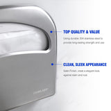 Toilet Seat Cover Dispenser Wall Mount Commercial, Half Fold Toilet Seat Cover Dispenser, 304 Stainless Steel, 16-Inch