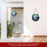 GENANY Spooky Stained Glass Window Hanging, Spring Sun Catcher with Metal Chain and Hook, Romantic Gifts for Women Friends Family, Garden Decor, Housewarming Gifts, Outdoor Decor