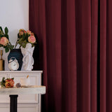 BGment Red Velvet Curtains 84 Inch for Bedroom, Thick Thermal Insulated Blackout Curtains Noise Reduce Back Tab and Rod Pocket Christmas Panels for Living Room, Set of 2 Panels, 52 x 84 Inch