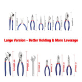 WORKPRO Large Pliers & Wrench Set 6-Piece (10" Water Pump, 10" Slip Joint, 8" Long Nose, 8" Linesman, 6" Diagonal, 8" Adjustable Wrench) for DIY & Home Use, W001329A