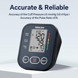 Sinocare Blood Pressure Monitor, Upper Arm Blood Pressure Monitors for Home Use, Adjustable Arm Cuff 8.6"-16.5", One-Button Operation, Dual User, Accurate & Practical (Black)