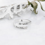 MDJY 925 Sterling Silver Inspirational Rings for Women Hope Rings Encouragement Jewelry (Just Breathe 01)