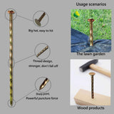 50 Pack 8" Spiral Galvanized Garden Stakes,Landscape Anchoring Spikes