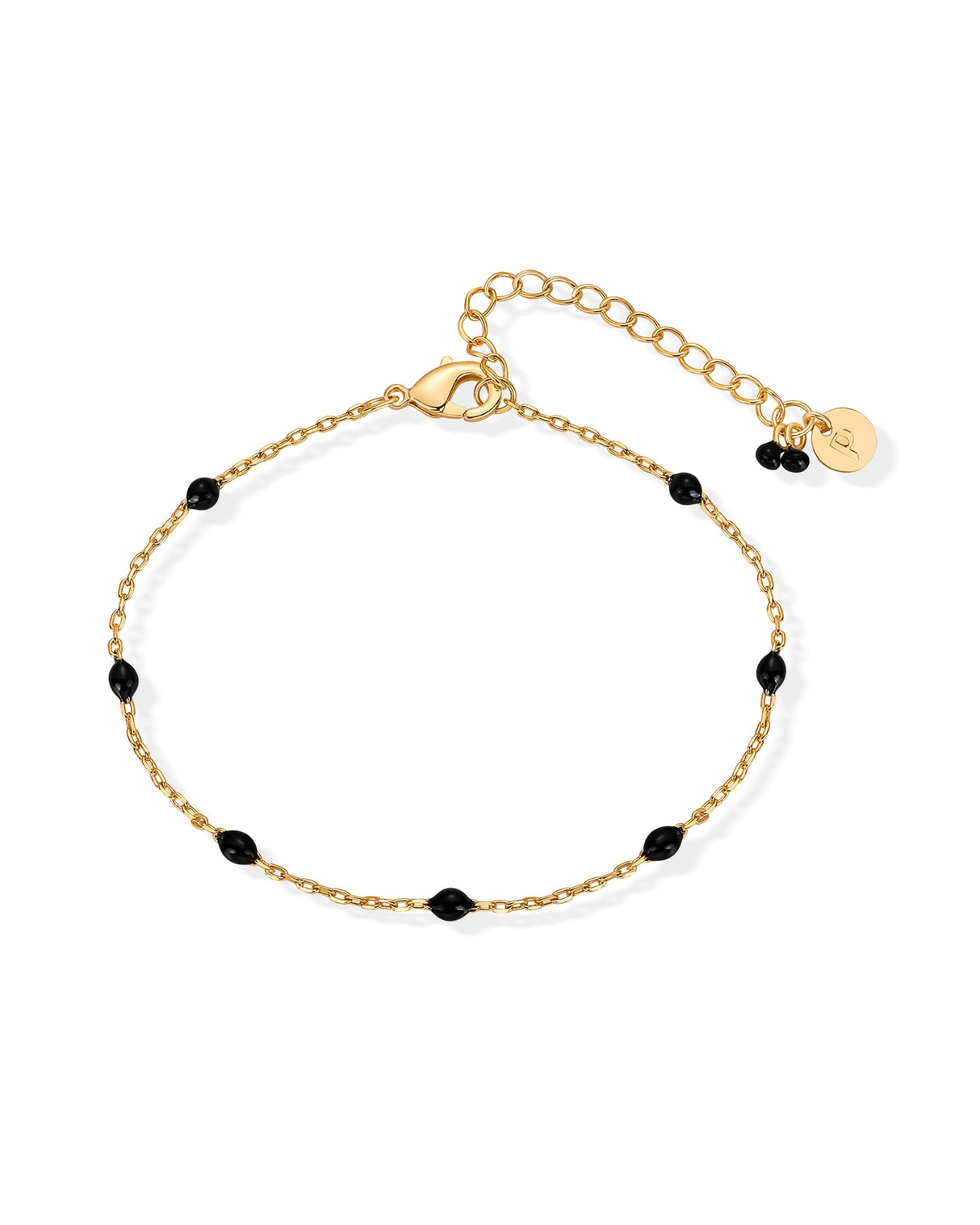 PAVOI Dainty Beaded Bracelet for Women, 14K Gold Plated, Yellow Gold, 6"+1"