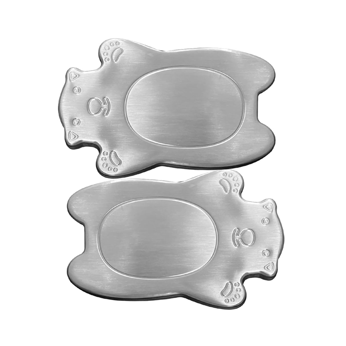 Outset Stainless Steel Polar Bear Ice Packs, Set of 2, 4.25” x 2.75" x 0.5"