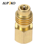 Aupoko R1234YF Adapters with Valve Core, 1/2’’ ACME Left Hand x 1/4’’ SAE Vacuum Hose Pump Fittings Connection for R12 to R1234yf Refrigeration Conversion