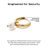 Ana Luisa Frida Pearl Jewelry Huggie Hoops - Medium & Small 14K Gold Plated & Silver Rhodium Plated with Freshwater Pearls - 2-in-1 Hypoallergenic Water-Resistant, Tarnish-Free Hoop for Daily Wear