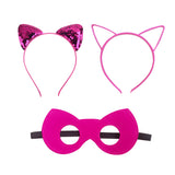 CheerfulChic Superhero Lace Cloak Dress With Headband Mask Birthday Halloween Christmas Costume For Kids（140cm） rose red