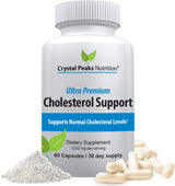 CRYSTAL PEAKS NUTRITION Cholesterol Supplement - All-Natural Ingredients to Support Normal Colesterol Levels. Supports Optimal Circulation. 60 Capsules