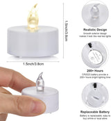 Hanzim LED Tea Lights Candles- 100PACK Warm White Flameless Candles Realistic and Bright Flickering Long Lasting 200Hours for Holiday Celebration,Party,Home Decoration Warm Yellow,Battery Operated