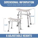 Dr. Kay's Adjustable shower Chair for inside shower with Unique Heavy Duty Crossbar Supports, Shower Stool for the inside tub, Bath stool, adjustable shower chair for the elderly and disabled, 500 lbs