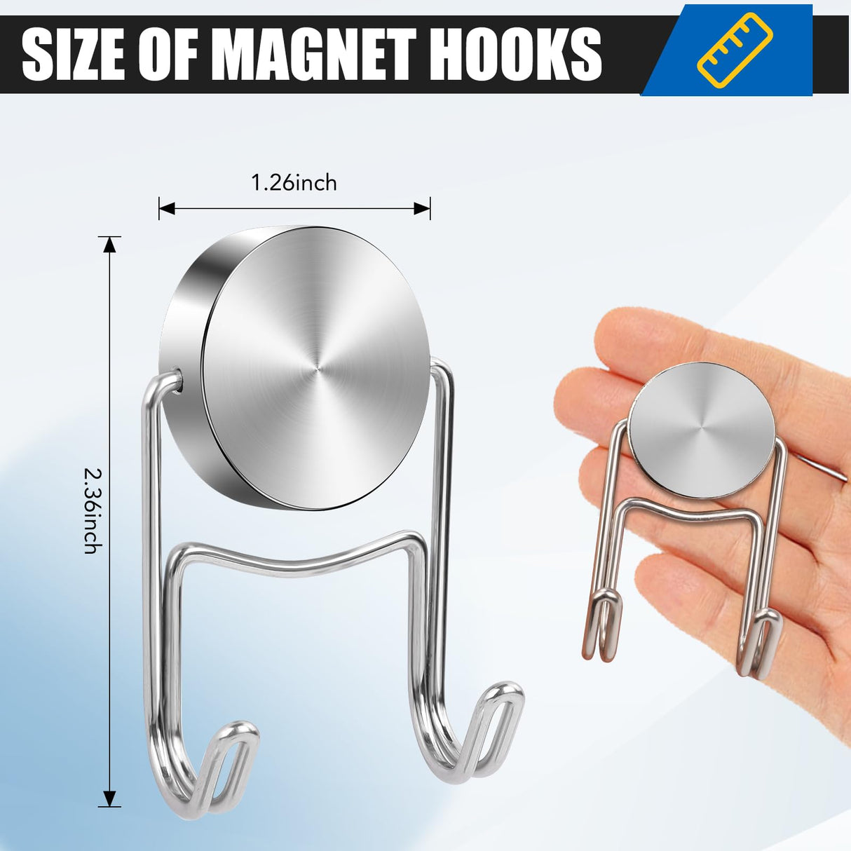 LOVIMAG Magnetic Hooks, 80lbs+ 2026 Cruise Cabin Ship Essentials Magnet Hook Heavy Duty Strong Magnets Refrigerator Fridge Hanging for Classroom Beach Vacation Kitchen Home Must Haves 5 Pcs (Silver)