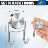 LOVIMAG Magnetic Hooks, 80lbs+ 2026 Cruise Cabin Ship Essentials Magnet Hook Heavy Duty Strong Magnets Refrigerator Fridge Hanging for Classroom Beach Vacation Kitchen Home Must Haves 5 Pcs (Silver)