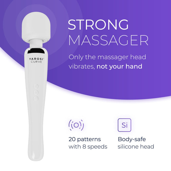 Yarosi Cordless Curve Therapeutic Device - 8 Powerful Speeds and 20 Patterns - for Muscle Aches and Sports Recovery - Rechargeable - Travel Friendly - White