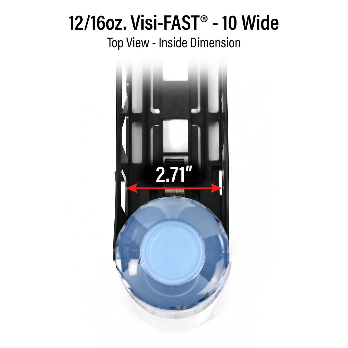 Visi-FAST Spring Push Drink Dispenser, Refrigerator Organizers and Storage for 12/16 oz Beverages, Bottles, and Cans, Drink Dispenser for Fridge, Commercial and Home, (Pack of 2)
