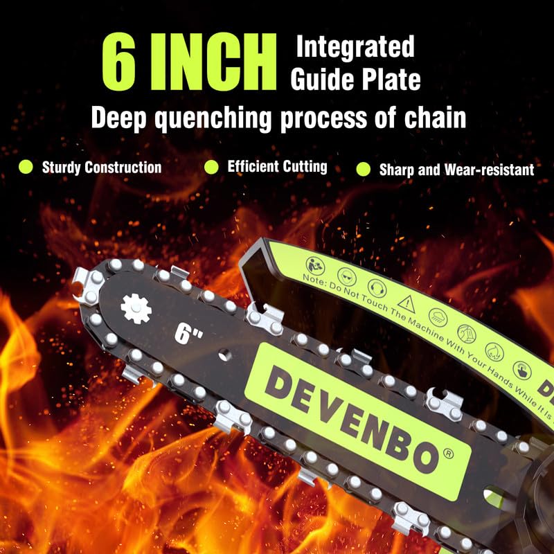 Devenbo Mini Chainsaw, 6 Inch Hand Saw with Electric Chainsaw Function, Cordless Hand Saw for Wood Cutting, Yard Tools and Gardening with Batteries and Chains Garden Tools Gifts for Dad Men Husband
