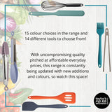 Taylors Eye Witness Rainbow Silicone Turner, Spoon, Spatula, Tongs and Brush Set – Dishwasher Safe, Heat Resistant, 5 Piece Set