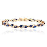 Richapex Diamond Tennis Bracelet for Women, Sapphire Bracelet, 18K Gold Plated Hypoallergenic Bracelets