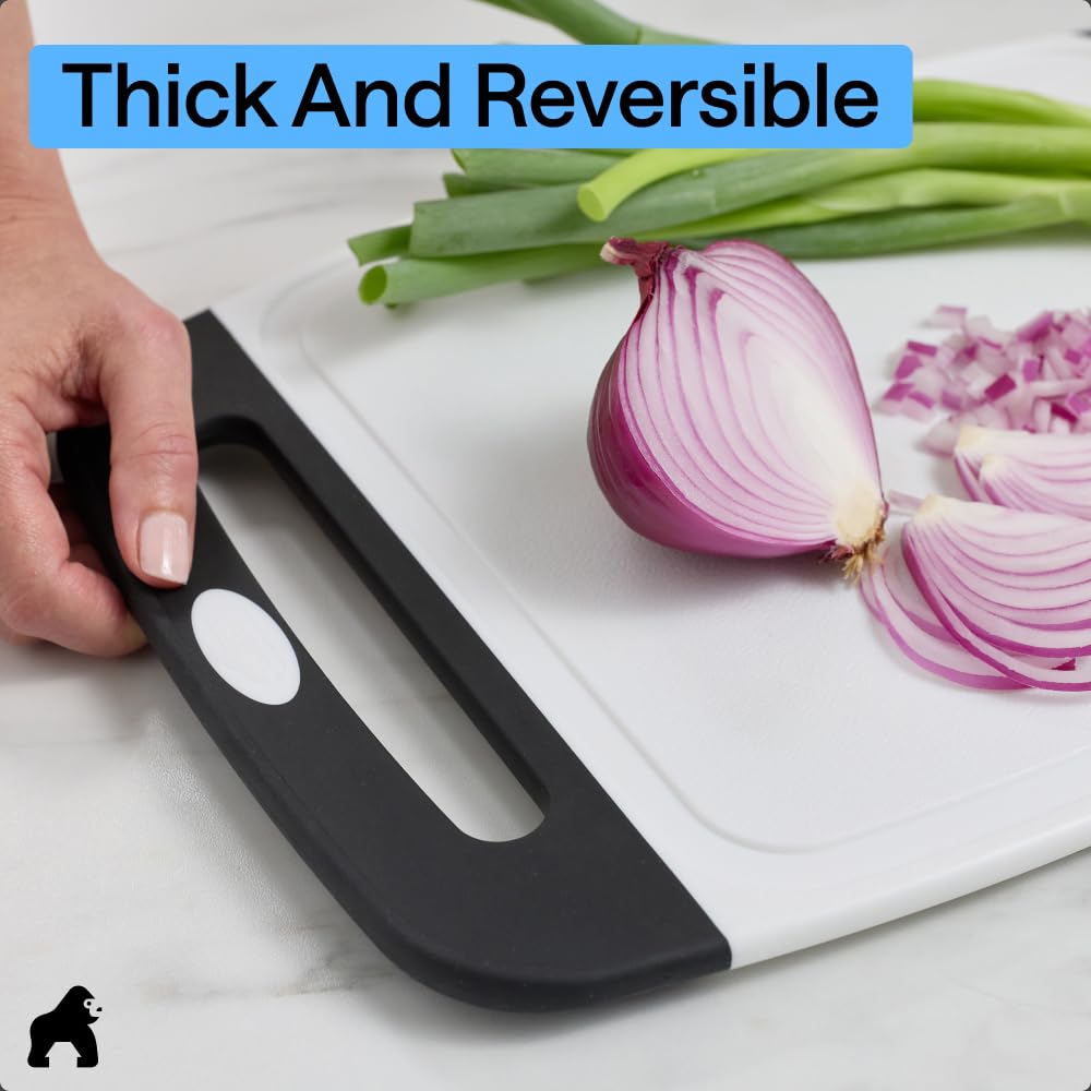 GORILLA GRIP Cutting Board, Slip Resistant and Nonporous, BPA-Free, Black
