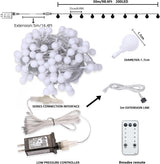 RaThun Globe String Lights Plug in 116 Ft. 200 LED 8 Modes with Remote,Waterproof Fairy String Lights for Indoor Outdoor Bedroom Party Wedding Garden Christmas Tree Decor,Warm White