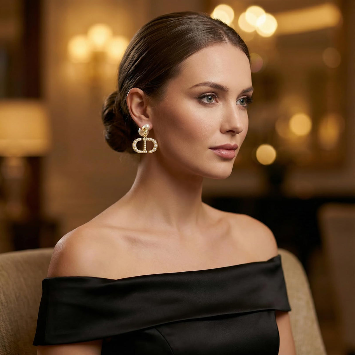 Merlinae 18K Gold Plated Copper Pearl Earrings Non-Allergenic Birthday Gift Baroque Exquisite Jewelry Shining And lustrous Earrings For Women