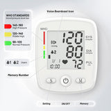 Blood Pressure Monitor Digital Wrist BP Machine Automatic BP Cuff with 2 Users 180 Memory Voice Large LCD Display Adjustable Cuff USB Charging Carrying Case
