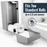 Stylever Commercial Toilet Paper Dispenser - 304 Stainless Steel Double Roll Holder - Heavy Duty Lockable Wall Mount Tissue Dispenser for Restroom - Metal Bathroom Fixtures