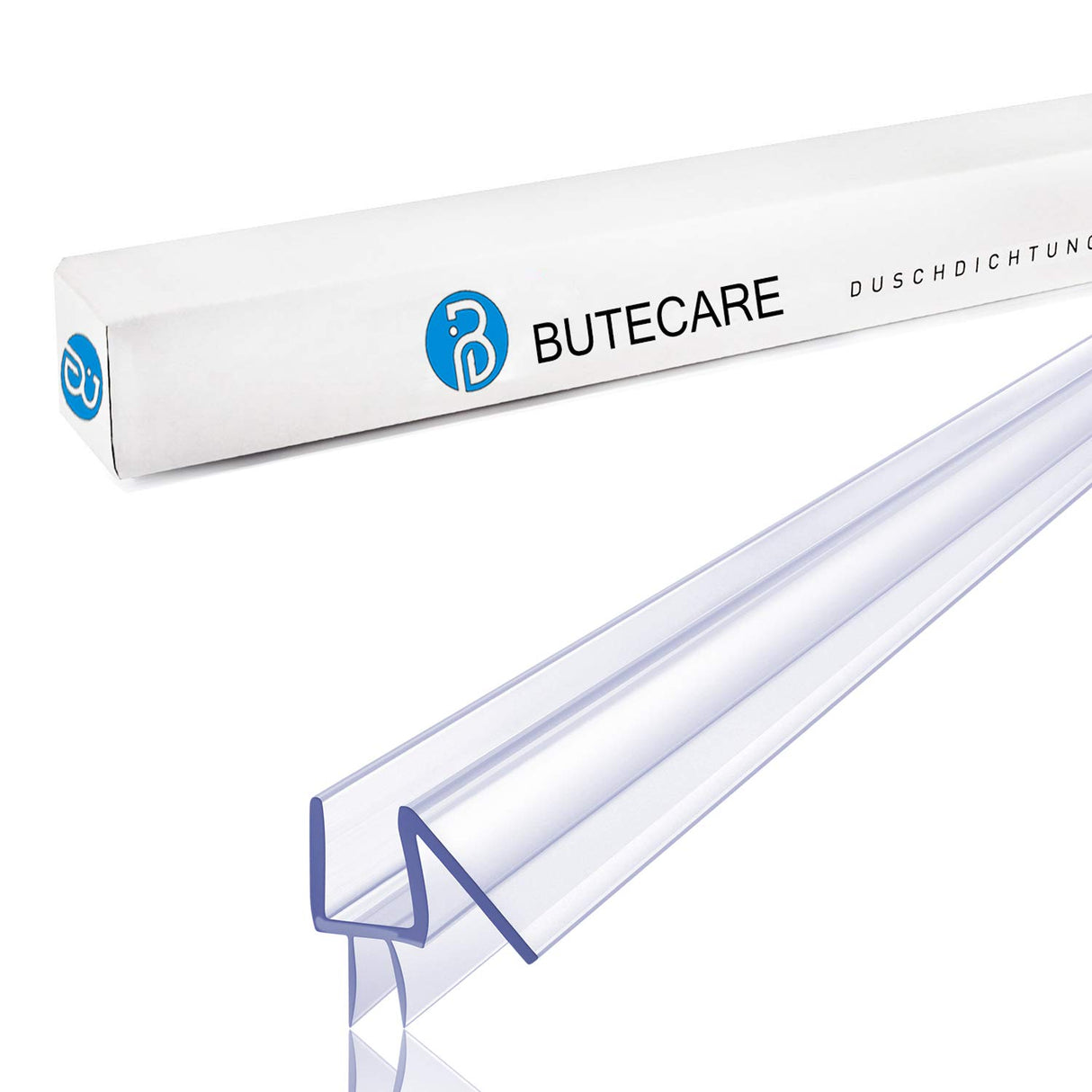 2-Pack Butecare Frameless Shower Door Bottom Seal for Glass Doors – Stop Shower Leaks and Create a Water Barrier (3/8” x 39”)