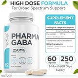 Pharma GABA 250 mg– Naturally Fermented GABA Supplement– Clinically Proven to Support Relaxation, Cognitive Health, Sleep & Focus– PharmaGABA Complements L-Theanine- Alternative to Gummies & Chewables