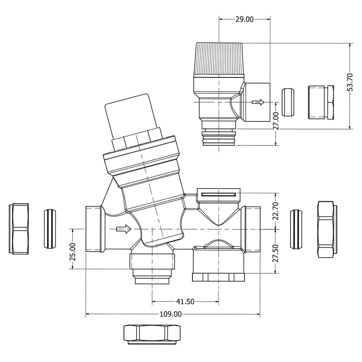 Inlet Control Multibloc Valve Group for Cylinder - 3 Bar Pressure Reducing Valve with 6 Bar Pressure Relief