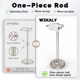 WZKALY Toilet Paper Holder Stand, Brushed Nickel Toilet Paper Holder Free Standing, Post Pivoting Design & Stable Weighted Base SUS304 Stainless Steel for Bathroom(Mega Roll)