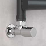 VANCOCO 2Pcs 1/2"×15mm Chrome Straight Radiator Valves Round, Manual Radiator Valves Pair Standard Connection for Heated Towel Rail and Central Heating Modern Bathroom