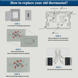 NonProgrammable Thermostat for Home, Digital Energy-Saving Thermostat,Single-Stage Systems, 1 Heat/1 Cool, Easy DIY Install,White Backlight