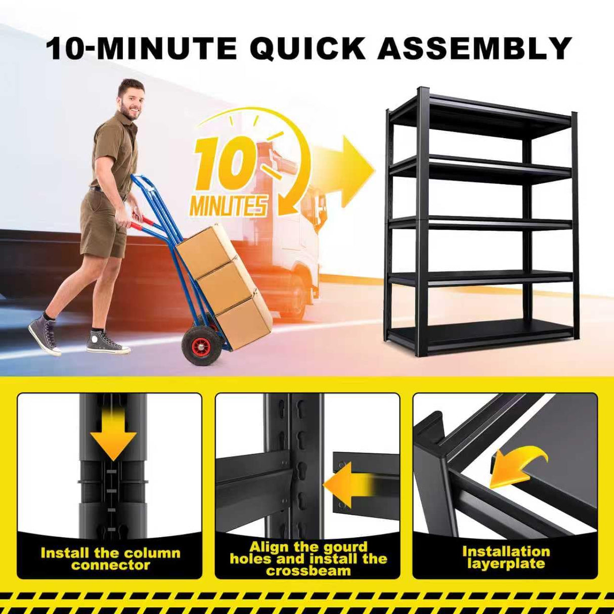 Set of 2 71.2"H-35"W All Metal Garage Shelving-2050LBS 5 Tier Storage Shelves,Adjustable Heavy Duty Shelving Unit and Storage Large Rack,Utility Steel Shelf For Shop Warehouse Industrial 71.2"x35"x16"