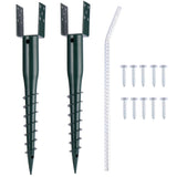 No Dig Ground Screw Anchor, U Shaped Powder-Coated Post Stake, 27 inch 2pcs