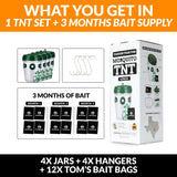 Tougher Than Tom Mosquito TNT 2.0 Mosquito 12 Bait Bags, Outdoor Insect Control, Easy Setup, Family & Pet Friendly, Ideal for Backyards, Camping, Gardens, BBQs, Picnics & More